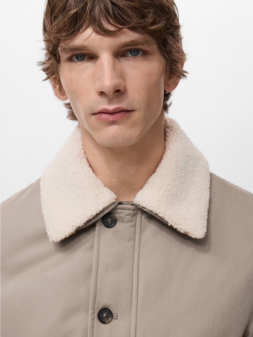 NWT (size small) MANGO QUILTED JACKET WITH SHEARLING-EFFECT COLLAR - Picture 4 of 13